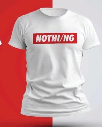 White Nothi or Nothing T-shirt with bold Nothi/NG chest print